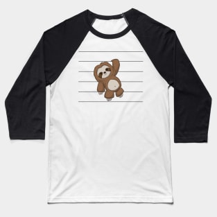 Slothy Hanging Chiller Cute Lazy Kawaii Baby Sloth Baseball T-Shirt